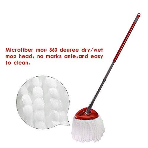 6 Pack Mop Replacement Heads for Spin Mop, Microfiber Spin Mop Refills, Easy Cleaning Mop Head Replacement