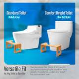 Toilet Stool Squat Adult and Kids - 8 Inches Foldable Poop Stool for Bathroom Bamboo Flip Potty Stool with Anti-Slip Layer - Improve Bathroom Posture and Comfort (Natural Color)