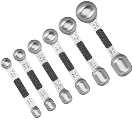 Cuisinart CTG-00-6MSP Stainless Steel 6P Set of Magnetic Measuring Spoons, Black & Silver