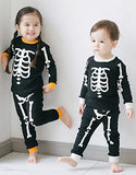 VAENAIT BABY Infant Kids Toddler Boys Girls Halloween Novelty Pajama Set Skeleton White XS