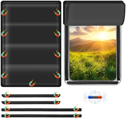 RV Door Window Shade Cover - Magnetic RV Blackout Window Cover with UV Protection and Privacy Features (25 * 16 in) Foldable Magnet Design, Waterproof Fabric, and Reflective Silver Coating