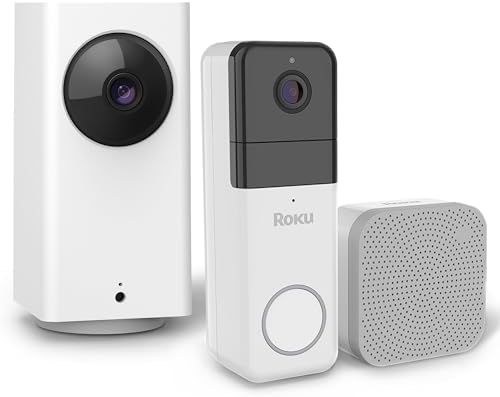 Roku Indoor Camera 360 & Smart Home Wireless Video Doorbell Bundle