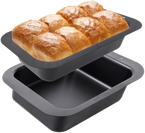 AJinTeby 2 Pack of Nonstick Baking Pan for Ninja Foodi Oven, 8 x 8 inch Square Cake Pan & 9 x 5 inch Rectangular Loaf Pan, Replacement of Ninja B30408 & B30509, for Baking Bread Cakes