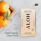 ALŌH Sweet Orange Bergamot + Aloe Sanitizing Hand Wipes - Clean Hands, Clear Mind - On The Go Hand Sanitizer Wipes for Kids and Adults - Travel Size 6 Packs 20ct Wipes (120 wipes)