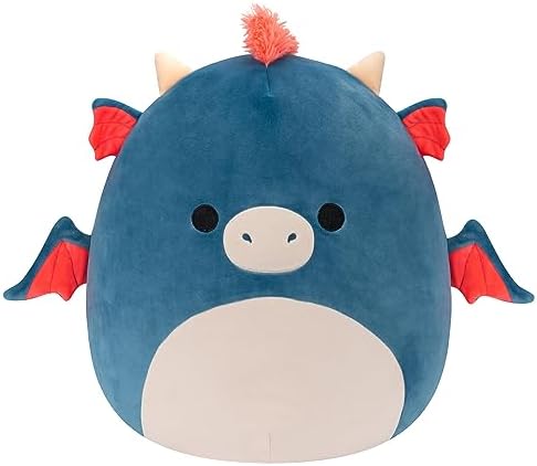 Squishmallows Original 14-Inch Carin Blue Dragon with Orange Mane - Large Ultrasoft Official Jazwares Plush