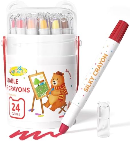 Toddler Crayons, 24 Colors Jumbo Crayons for Toddlers, Non Toxic Washable Crayons, Twistable Crayons for Toddlers 1-3, Easy to Hold Ultra-Silky Large Crayons for Kids Ages 4-8, Toddler Art Supplies