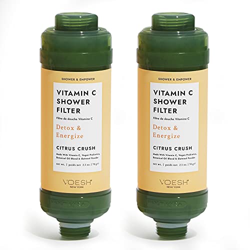 VOESH Vitamin C Shower Filter, Shower Aromatherapy, Water Purifier, Water Softener, Vegan Probiotics, Spa Shower Head, Water Filter, Shower Self-Care