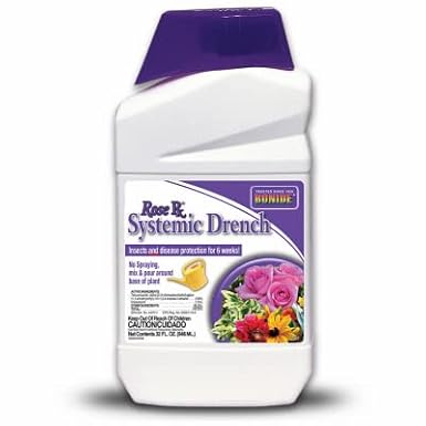 Bonide Rose Rx Systemic Drench, 32 oz Concentrate, Garden Insect & Disease Prevention for Roses, Flowers and Ornamentals