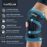 EXOUS BODYGEAR Knee Brace Meniscus Tear Support For Arthritis Acl, Mcl Pain Patented 4-way Adjustable NonSlip Wraparound Strap Dual Side Stabilizer For Patella Stability Size [medium]