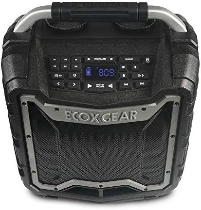 ECOXGEAR EcoTrek Rugged Waterproof Floating Portable Bluetooth Wireless 100 Watt Stereo Smart Speaker and PA System (Gray)
