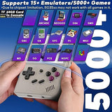 Anbêrnic RG35XX Handheld Emulator Pocket Retro Handheld Game Console, Built-in 64G TF Card 5474 Classic Games 3.5 Inch IPS Screen Linux System Support HDMI TV Output (RG35XX-Grey+Bag)