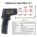 KETOTEK Infrared Thermometer Non Contact IR Digital Laser Temperature Gun -50℃～600℃ (-58℉～1112℉) Adjustable Emissivity Thermometer Gun for Cooking