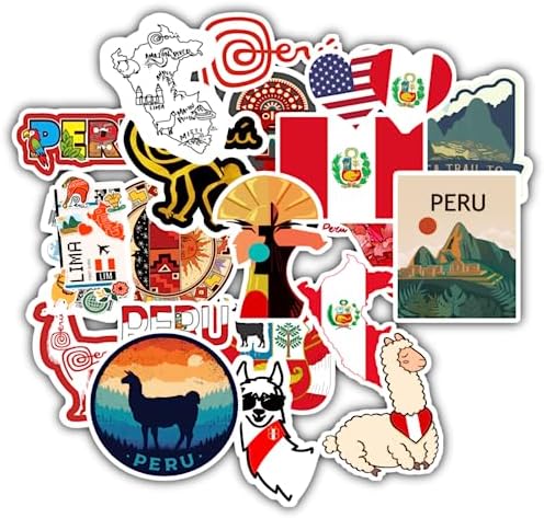20 Pcs Stickers Packs Perus Vinyl Decal Aesthetic Colorful Sticker Waterproof for Water Bottle Laptop Computer Luggage Phone Car Skateboard Bumper