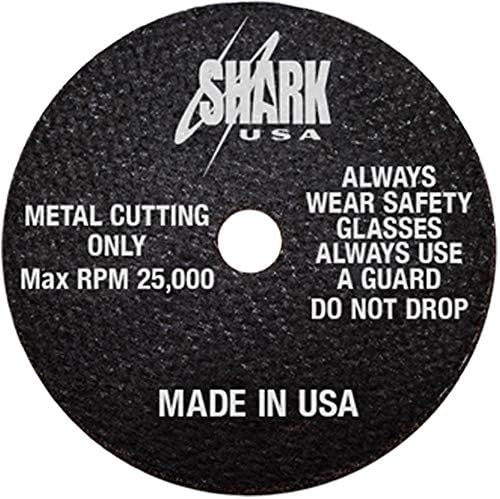 Shark 12704 3-Inch by 1/16-Inch by 3/8-Inch Double Reinforced Cut-off Wheels, 54-Grit, 10-Pack