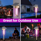 Solar Bug Zapper Outdoor, Garden Mosquito Zapper Waterproof & Cordless & Rechargeable & Auto On/Off，Flying Insect Zapper Mosquito Killer Lamp Mosquito Catcher Decorative Light for Patio, Gold