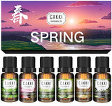 Spring Essential Oils for Diffusers for Home, CAKKI Fragrance Oils, Natural Aromatherapy Oils, 6 Spring Scents with Sweet Pea, Gardenia, Plum Blossom. for Candles Making, for humidifiers