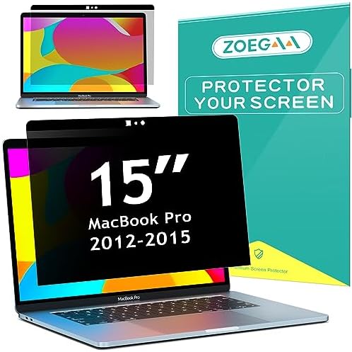 ZOGEAA Privacy Screen MacBook Pro 15 Inch (2012-2015), Magnetic Removable Anti Blue Light Glare Peep Filter Black Out Screen Protector for Mac 15.4 Inch Laptop Model (A1278 A1286 A1398)