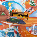 Hot Wheels Toy Cars, 2024 Advent Calendar, 8 1:64 Scale Vehicles, 16 Winter-Themed Accessories & Playmat