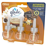Glade PlugIns Refills Air Freshener, Scented and Essential Oils for Home and Bathroom, Elegant Amber & Oud, 2.01 Oz, 3 Count