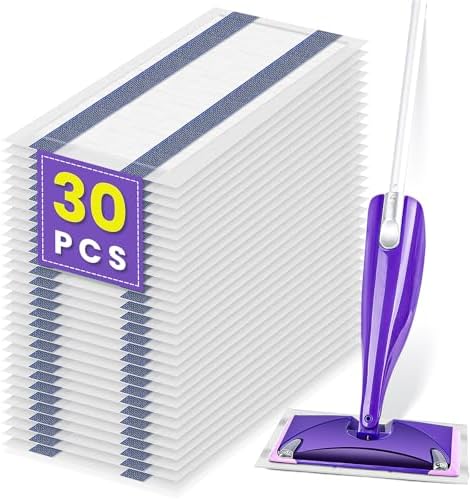 Spray Mop Pad Refill Compatible with Swiffer WetJet Mop, Disposable Multi Surface Floor Mop Pads, Thickness & Absorbent, 30 Count