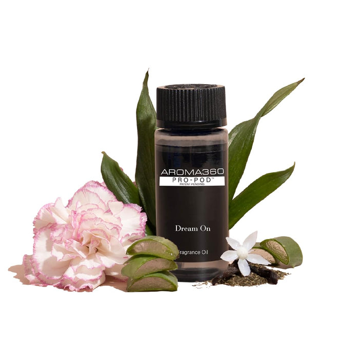 Aroma360 Dream On Pro Pod Fragrance Oil Blend | Hotel Inspired Luxury Essential Oil Diffuser | Aromatherapy Scent Diffuser Oil | White Tea, Aloe Vera, Ginger 1.7 fl oz, 50 mL