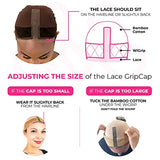 MILANO COLLECTION Lace Wig Grip Cap for Women, Adjustable Wig Cap with Headband, Non-Slip Wig Gripper to Keep Wigs Lace Front In Place, Chocolate Brown