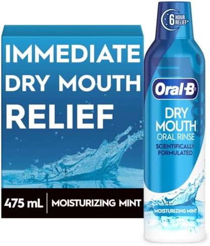 Oral-B Dry Mouth Oral Rinse Mouthwash, Moisturizing Mint, 16 Fl Oz