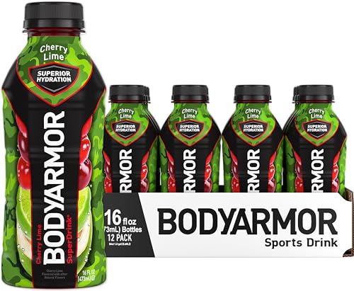 BODYARMOR Sports Drink Sports Beverage, Cherry Lime, Natural Flavors With Vitamins, Potassium-Packed Electrolytes, No Preservatives, Perfect For Athletes, 16 Fl Oz (Pack of 12)
