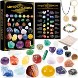 ZMLM Crystals Advent Calendar 2024: Christmas 24 Days Countdown Surprise with Chakra Healing Stone Rock Gifts for Adult Women & Crystal Decor|Relieve Stress|Positive Energy|Mineral Learning Collection