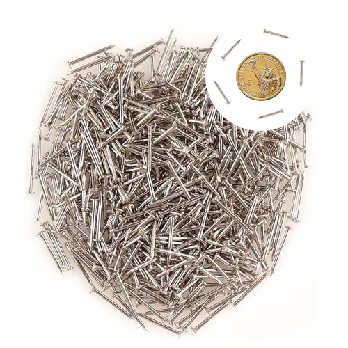 newlng 500pcs Small Nail Round Head Tiny Nails String Art Nails Hand-Made Hardware Accessories Fasteners Mini Nails 1.5mm X 15mm/0.06"X0.6"(DXL) Silver