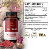 HERBAMAMA Beet Root Capsules - Organic Beetroot Extract Pills - High-Potency 21:1 Concentrate - Beet Root Powder Supplements - 100 Extra Strength Caps