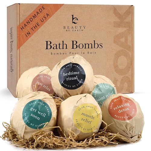 Bath Bomb Gift Set - USA Made with Natural & Organic Ingredients, Valentines Day Gifts, Relaxing Gifts for Women & Men, Spa & Birthday Gifts for Women and Mom, Bath Bombs for Wife & Kids Gift Ideas