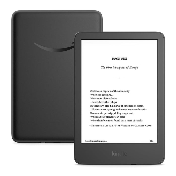 New Amazon Kindle (16 GB) - Lightest and most compact Kindle, with glare-free display, faster page turns, adjustable front light, and long battery life - Black