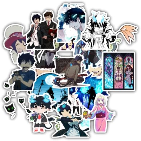 20 Pcs Stickers Packs Exorcists Vinyl of Colorful Blue Decal Aesthetic Sticker Waterproof for Water Bottle Laptop Computer Phone Luggage Car Skateboard Bumper