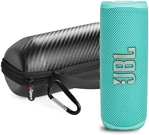 JBL FLIP 6 Waterproof Portable Speaker Bundle with gSport Carbon Fiber Case (Teal)