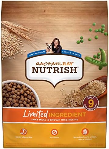 Rachael Ray Nutrish Limited Ingredient Diet Lamb Meal & Brown Rice Recipe, 6 Pounds (Packaging Design May Vary)