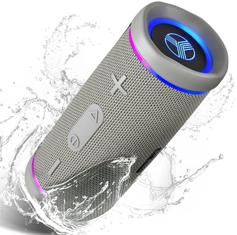 TREBLAB HD77 Bluetooth Speaker - Powerful 360° Sound with Impactful Bass, 30W Portable Wireless Audio, 20H Battery, IPX7 Waterproof, TWS Stereo, Shockproof Design for Outdoor, Beach, Pool, Jobsite