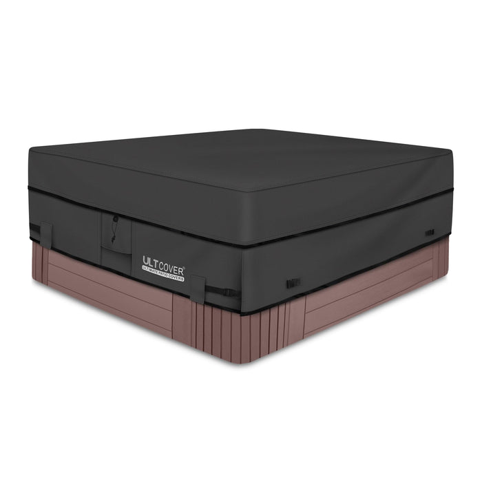 ULTCOVER Waterproof 600D Polyester Square Hot Tub Cover Outdoor SPA Covers 90 x 90 inch, Black