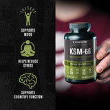 Jacked Factory Ashwagandha Root Extract (KSM-66 Ashwagandha) w/ 5% Withanolides - Supplement for Natural Stress Relief, Cognitive Function, Vitality, and Mood Support - 60 Veggie Capsules