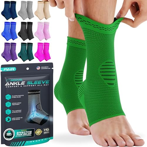 Modvel Foot & Ankle Brace Socks for Sprained Ankle Compression Sleeve - Foot Support for Women & Men - Tendonitis & Arthritis Ankle Brace Sports Running, Torn Ligaments & Women Stabilizing Ankle Wrap