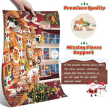 Jigsaw Puzzle Advent Calendar 2024 Christmas Puzzles for Kids and Adults 1008 Pieces in 24 Boxes for Countdown Christmas Gifts for Boys Girls Men Women - Dogs' Christmas Dinner(27.56 x 19.68 Inch)