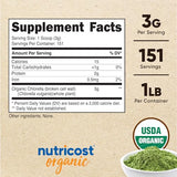 Nutricost Organic Chlorella Powder 16oz (1LB) - 3g Per Serving