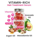 Hair Treatment Serum - no Rinse with Argan Macadamia Avocado Oils - Vitamins A C E Pro B5 - Conditioner for Women & Men