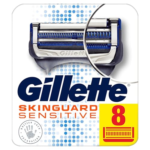 Gillette Skinguard Sensitive Razor Blades For Men, Refills With Precision Trimmer, 8 Count, Pack Of 1