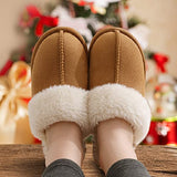 Litfun Women's Fuzzy Memory Foam Slippers Fluffy Winter House Shoes Indoor and Outdoor, Chestnut 7-7.5