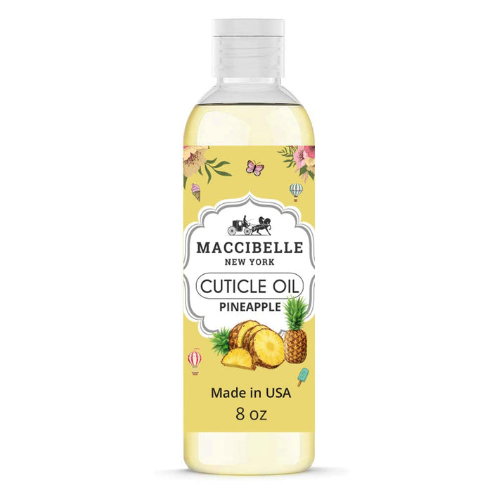 Maccibelle Cuticle Oil Pinapple Refill size Hydrating Oil For Repaired Cuticles Overnight - For Damaged Skin And Dry Cuticles (Pineapple 8oz)