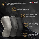 NEENCA Ultra-thin Knee Sleeve for Knee Pain, Lightest Knee Compression Sleeve with Graphene Ions Infused Fabric for Pain Relief, Swelling, Arthritis, Poor Circulation, Running, Sport- FSA/HSA Approved