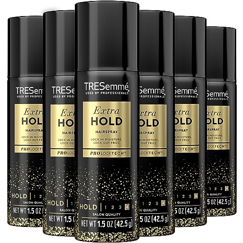 TRESemmé Travel-Size Hairspray 6-Pack – TRES Two Aerosol Hair Spray Extra Hold, Anti-Humidity, Anti-Frizz Hair Products, 1.5 Oz Ea