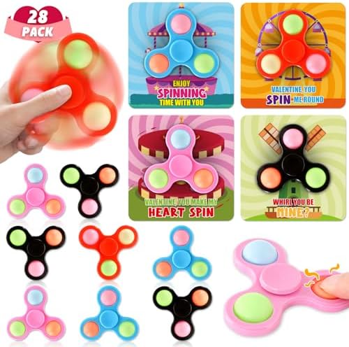 Valentine Day Cards with Spinner Toys