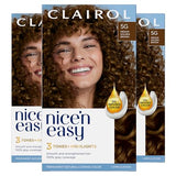 Clairol Nice'n Easy Permanent Hair Dye, 5G Medium Golden Brown Hair Color, Pack of 3